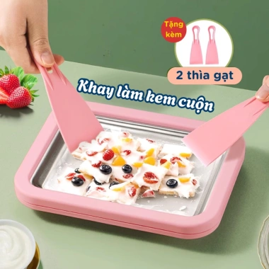 Máy làm kem cuộn mini cho bé tại nhà, inox 304 không dùng điện, an toàn, làm kem trong 2 phút - Giá 72.000 VND