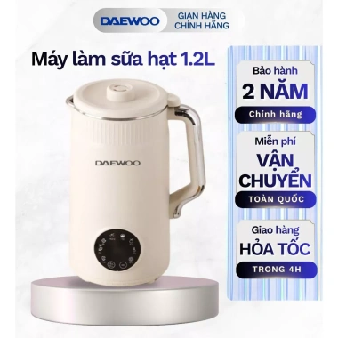Máy làm sữa hạt Daewoo DWSM-1.512 1.2L - Xay nấu đa năng, tặng 50 công thức, BH 2 năm