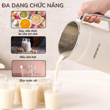 Máy làm sữa hạt Daewoo DWSM-1.512 1.2L - Xay nấu đa năng, tặng 50 công thức, BH 2 năm
