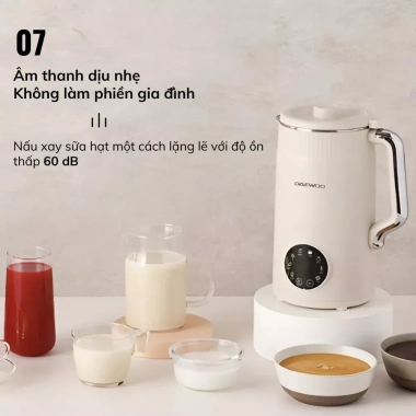 Máy làm sữa hạt Daewoo DWSM-1.512 1.2L - Xay nấu đa năng, tặng 50 công thức, BH 2 năm