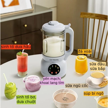 Máy Làm Sữa Hạt OSTMARS 1.1L Đa Năng 8 Chế Độ Lưỡi Dao 10 Cánh Siêu Mịn Giá 410.000