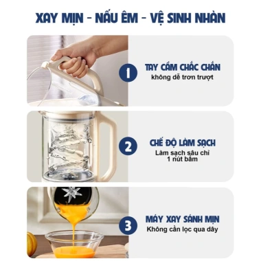 Máy Làm Sữa Hạt OSTMARS 1.1L Đa Năng 8 Chế Độ Lưỡi Dao 10 Cánh Siêu Mịn Giá 410.000 7 Máy Làm Sữa Hạt OSTMARS 1.1L Đa Năng 8 Chế Độ Lưỡi Dao 10 Cánh Siêu Mịn Giá 410.000 7