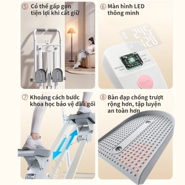 Máy leo bậc nhà gấp gọn, leo núi, chạy bộ LED thông minh – chỉ 1,09 triệu 3