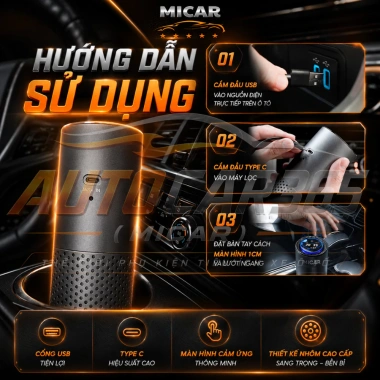 Máy lọc không khí ô tô Xiaomi Micar – Khử mùi, lọc bụi mịn, ion âm, diệt khuẩn, chống ẩm mốc, giá 1.379.000₫ 9