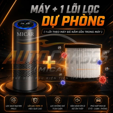 Máy lọc không khí ô tô Xiaomi Micar – Khử mùi, lọc bụi mịn, ion âm, diệt khuẩn, chống ẩm mốc, giá 1.379.000₫ 10