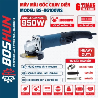 Máy mài điện cầm tay BOSHUN BS-AG100WS 950W 6 tốc độ - Giá ưu đãi 493.000 VND 2 Máy mài điện cầm tay BOSHUN BS-AG100WS 950W 6 tốc độ - Giá ưu đãi 493.000 VND 2