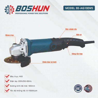 Máy mài điện cầm tay BOSHUN BS-AG100WS 950W 6 tốc độ - Giá ưu đãi 493.000 VND