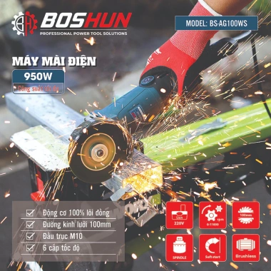 Máy mài điện cầm tay BOSHUN BS-AG100WS 950W 6 tốc độ - Giá ưu đãi 493.000 VND