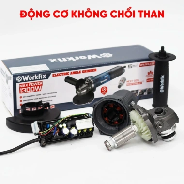 Máy mài điện WORKFIX WF-AG1.300BL 1.300W 11.000V/p không chổi than, chống sốc đá, KĐ mềm - 914.000₫