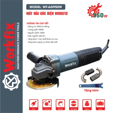 Máy mài máy cắt điện WORKFIX WF-AG950W ruột đồng 100% bảo hành chính hãng giá ưu đãi 528.000