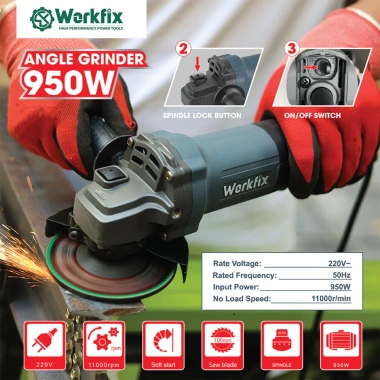 Máy mài máy cắt điện WORKFIX WF-AG950W ruột đồng 100% bảo hành chính hãng giá ưu đãi 528.000
