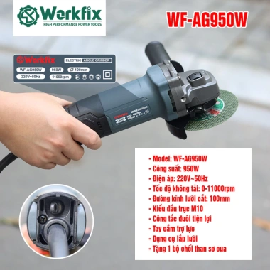 Máy mài máy cắt điện WORKFIX WF-AG950W ruột đồng 100% bảo hành chính hãng giá ưu đãi 528.000
