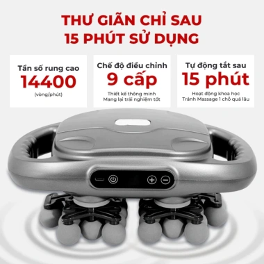 Máy Massage 36 Đầu Cầm Tay Rung Tần Số Cao - Giảm Đau Cơ Sâu Toàn Thân, 9 Cấp Độ, Giá 495k (2.026)
