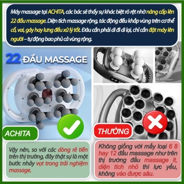 Máy massage ACHITA 22 đầu rung, 3 chế độ, 100 mức, pin 2.000mAh, giá 498.000 VND 8