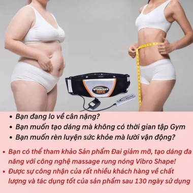 Máy massage bụng Vibro Shape - Đai rung nóng giảm mỡ, tập cơ nam nữ, 249.000₫