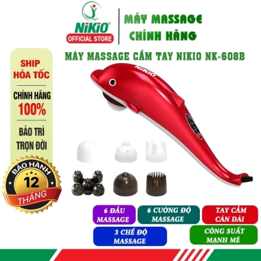 Máy massage cá heo cầm tay pin sạc Nikio NK-178 7 đầu thế hệ mới Giá ưu đãi 595.000₫ 10