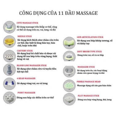 Máy massage cầm tay 11 đầu đa năng - Giảm đau, thư giãn cơ thể, giá chỉ 469.000 VND 3