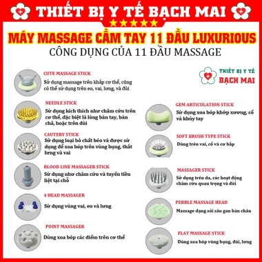 Máy Massage Cầm Tay 11 Đầu Luxurious Thư Giãn Toàn Thân Giá Ưu Đãi 463k