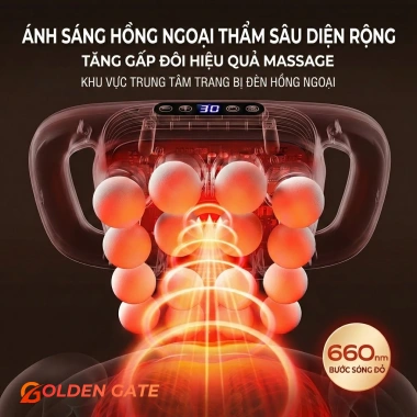 Máy Massage Cầm Tay 16 Đầu 18 Cấp Độ - Giảm Đau Cổ Vai Gáy, Động Cơ Êm, Pin Trâu