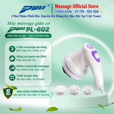 Máy Massage Cầm Tay 3 Đầu Hàn Quốc Puli PL-602 - 28W Công Suất, Giá 470k, Thư Giãn