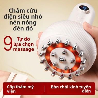 Máy Massage Cầm Tay 3 trong 1: Chườm Nóng, Lược Điện Cạo Gió, Châm Cứu – 280k