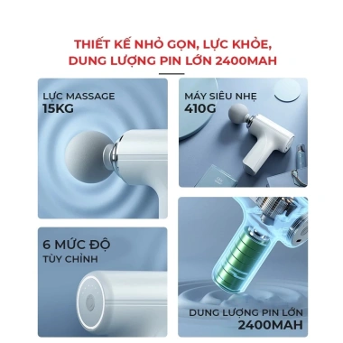 Máy Massage Cầm Tay 4 Đầu 6 Cấp Độ Đấm Lưng Massage Cổ Toàn Thân Đa Năng 119k