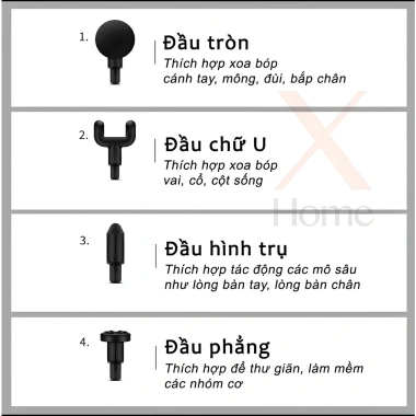 Máy Massage Cầm Tay 4 Đầu 6 Chế Độ Cảm Ứng - Giảm Đau Nhức, Thư Giãn - 312.620₫