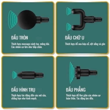 Máy massage cầm tay 4 đầu 6 chế độ - Giảm căng cơ, trị nhức vai gáy, thư giãn 5