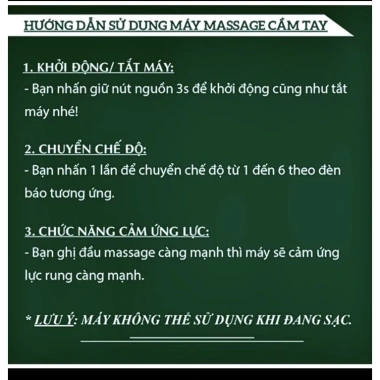 Máy massage cầm tay 4 đầu 6 chế độ - Giảm căng cơ, trị nhức vai gáy, thư giãn 8