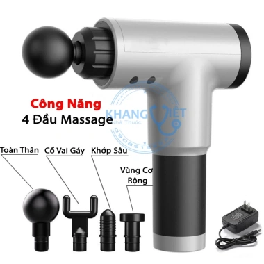 Máy massage cầm tay 4 đầu 6 chế độ - Súng trị nhức mỏi vai gáy, giãn cơ 236.000đ