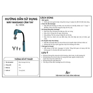 Máy Massage Cầm Tay 4 Đầu Chữ U Đấm Lưng, Cầm Dài, Trâu, ALIZZ 14.556 - 367.500₫