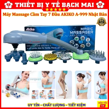 Máy Massage Cầm Tay 7 Đầu AKIKO A‑999 Nhật Bản – Đấm Lưng, Tia Hồng Ngoại, Giá 322.000₫