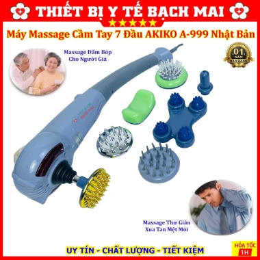 Máy Massage Cầm Tay 7 Đầu AKIKO A‑999 Nhật Bản – Đấm Lưng, Tia Hồng Ngoại, Giá 322.000₫
