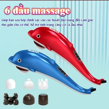 Máy massage cầm tay cá heo 6 đầu Nikio NK-608B 5 tốc độ 3 chế độ giá 595.000₫ 7