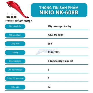 Máy massage cầm tay cá heo Nikio NK-608B - Giảm đau cổ vai gáy, đa năng, quà tặng mẹ, chỉ 595.000đ 2 Máy massage cầm tay cá heo Nikio NK-608B - Giảm đau cổ vai gáy, đa năng, quà tặng mẹ, chỉ 595.000đ 2