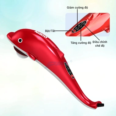 Máy massage cầm tay cá heo Nikio NK-608B - Giảm đau cổ vai gáy, đa năng, quà tặng mẹ, chỉ 595.000đ