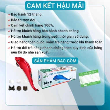 Máy massage cầm tay cá heo Nikio NK-608B - Giảm đau cổ vai gáy, đa năng, quà tặng mẹ, chỉ 595.000đ