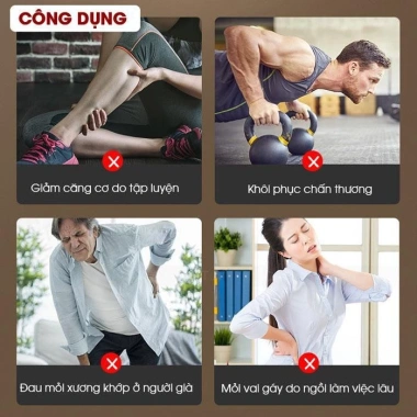 Máy Massage Cầm Tay EM009 Cát Á 6 Đầu 30 Chế Độ Rung Giãn Cơ Toàn Thân Giá Giảm