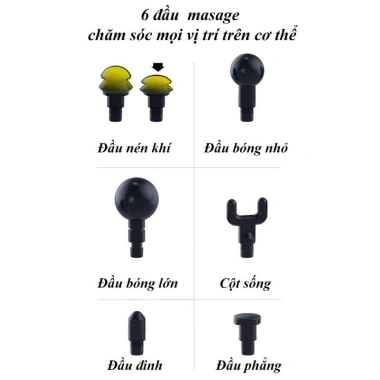 Máy Massage Cầm Tay EM009 Cát Á 6 Đầu 30 Chế Độ Rung Giãn Cơ Toàn Thân Giá Giảm 5 Máy Massage Cầm Tay EM009 Cát Á 6 Đầu 30 Chế Độ Rung Giãn Cơ Toàn Thân Giá Giảm 5