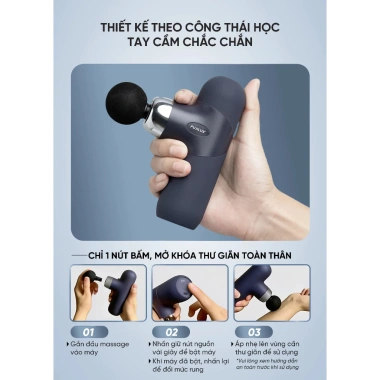 Máy massage cầm tay Fujilux M02 6 đầu 4 lực Phục hồi chuyên sâu chỉ 1.23 triệu