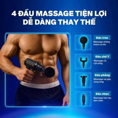 Máy massage cầm tay Kijokijo 6 cấp độ giảm nhức mỏi, mát xa toàn thân