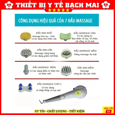 Máy Massage Cầm Tay King 7 Đầu Hồng Ngoại - Mát Xa, Thư Giãn Thân, Bảo Hành 12 Tháng 3 Máy Massage Cầm Tay King 7 Đầu Hồng Ngoại - Mát Xa, Thư Giãn Thân, Bảo Hành 12 Tháng 3