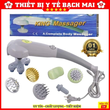 Máy Massage Cầm Tay King 7 Đầu Hồng Ngoại - Mát Xa, Thư Giãn Thân, Bảo Hành 12 Tháng