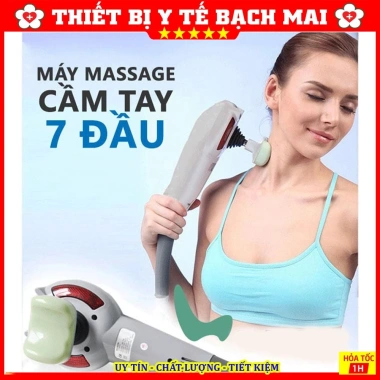 Máy Massage Cầm Tay King 7 Đầu Hồng Ngoại - Mát Xa, Thư Giãn Thân, Bảo Hành 12 Tháng