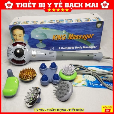 Máy Massage Cầm Tay King 7 Đầu Hồng Ngoại - Mát Xa, Thư Giãn Thân, Bảo Hành 12 Tháng