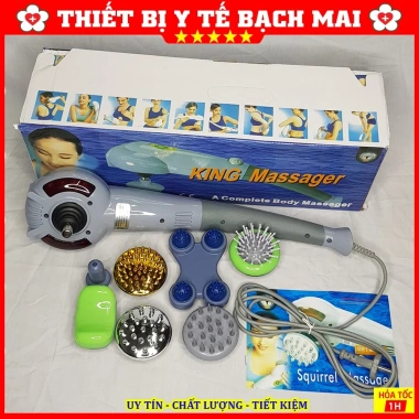 Máy Massage Cầm Tay King 7 Đầu Hồng Ngoại - Mát Xa, Thư Giãn Thân, Bảo Hành 12 Tháng