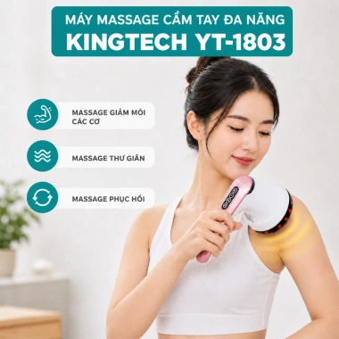 Máy Massage Cầm Tay KINGTECH YT-1.803 - Mát Xa Toàn Thân, Chuyên Eo Bụng Cổ, Bảo Hành 12 Tháng, Giá 681.999₫