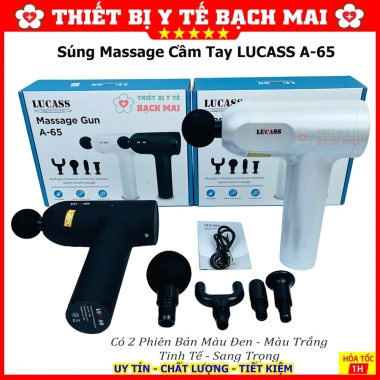 Máy Massage Cầm Tay LUCASS A65 Công Nghệ Mỹ 6 Chế Độ 4 Đầu - Giá Ưu Đãi 592k
