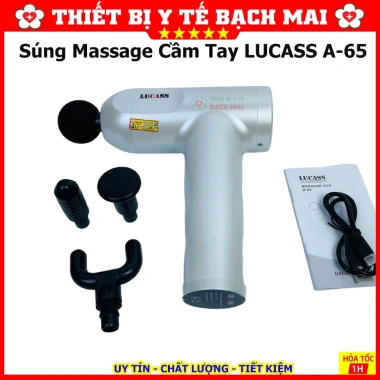 Máy Massage Cầm Tay LUCASS A65 Công Nghệ Mỹ 6 Chế Độ 4 Đầu - Giá Ưu Đãi 592k