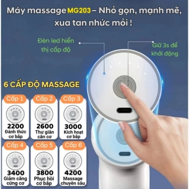 Máy Massage Cầm Tay Mini 4 Đầu 6 Chế Độ AI Cảm Biến Lực Nhấn Giảm Đau Mỏi